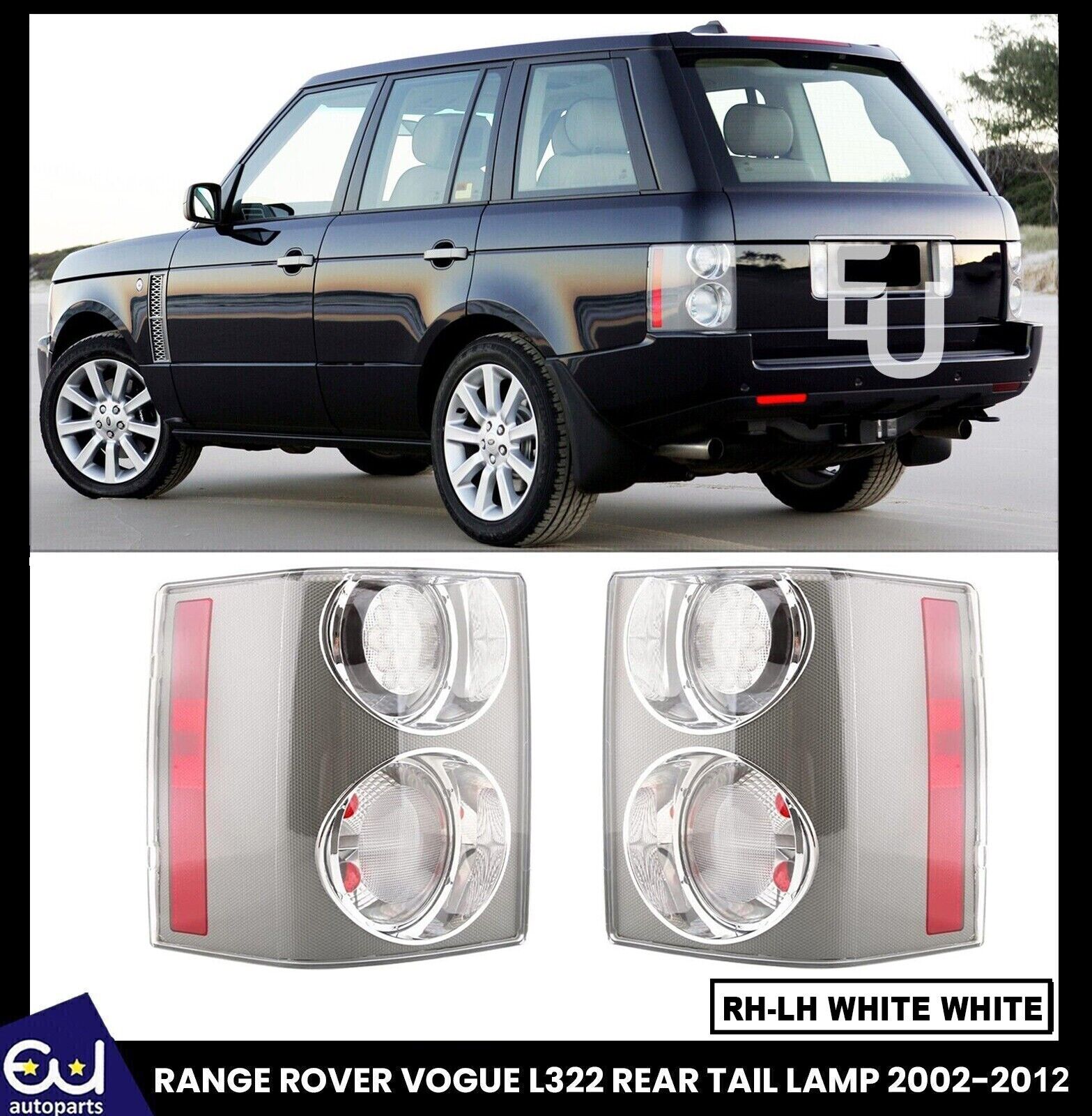 2X REAR TAIL LIGHT WHITE LAMP FOR LAND RANGE ROVER VOGUE L322 2002-2012 LH+RH